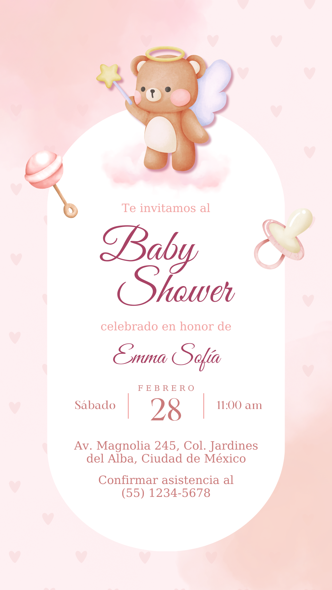 Invitación en imagen para baby shower