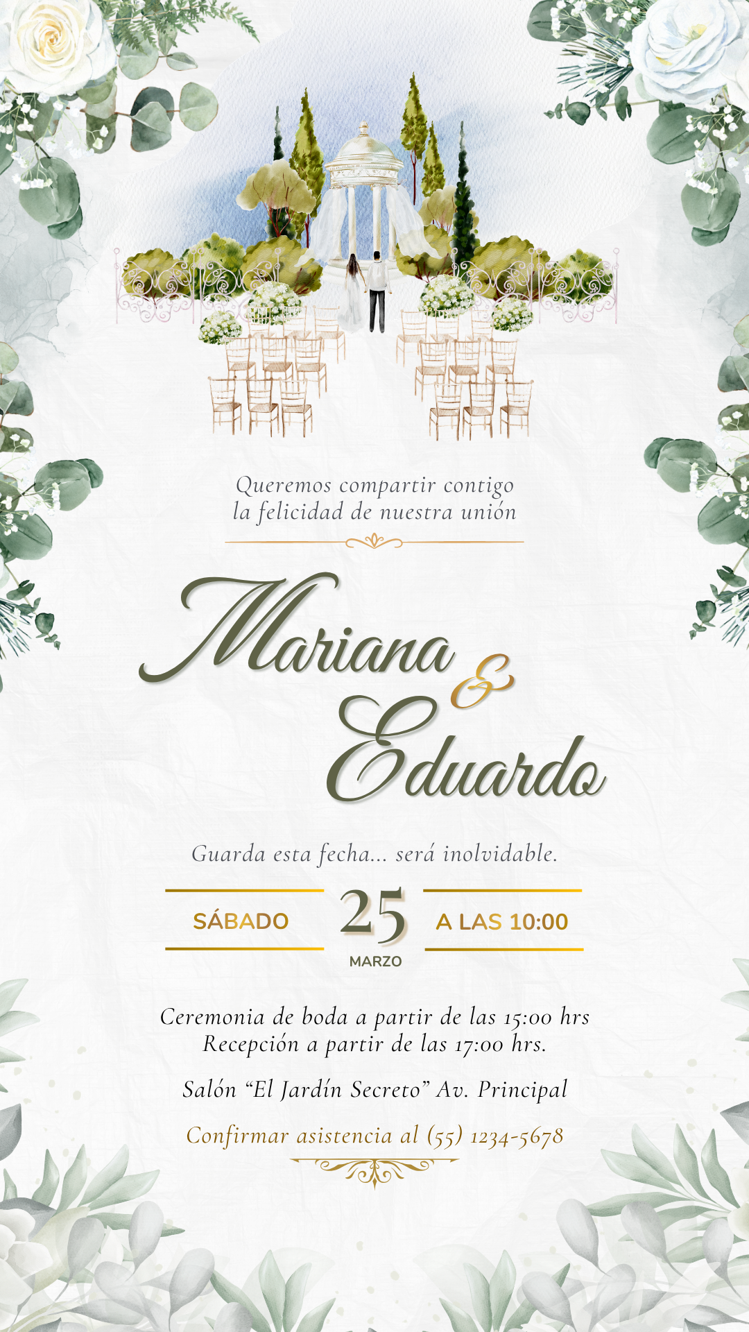 Invitación en imagen para boda