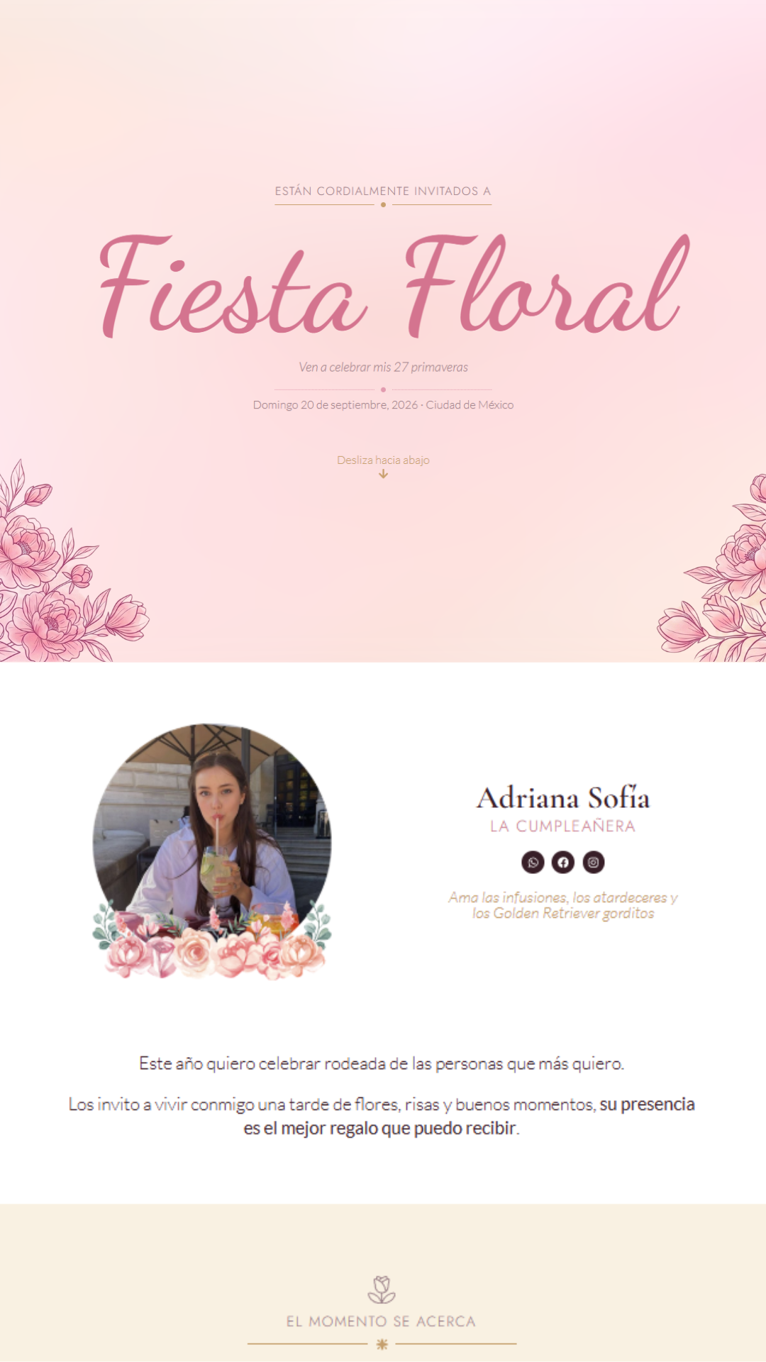 Invitación web estilo interactivo para cumpleaños infantil